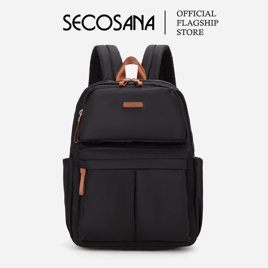 SECOSANA Belladona Plain Simple Casual Laptop Backpack
