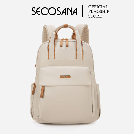 SECOSANA Belle Plain Simple Casual Laptop Backpack