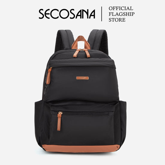 SECOSANA Bellarose Plain Simple Casual Laptop Backpack
