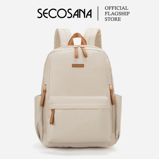 SECOSANA Bellina Plain Simple Casual Laptop Backpack