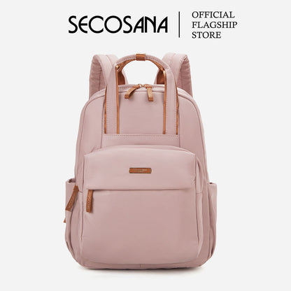 SECOSANA Belle Plain Simple Casual Laptop Backpack