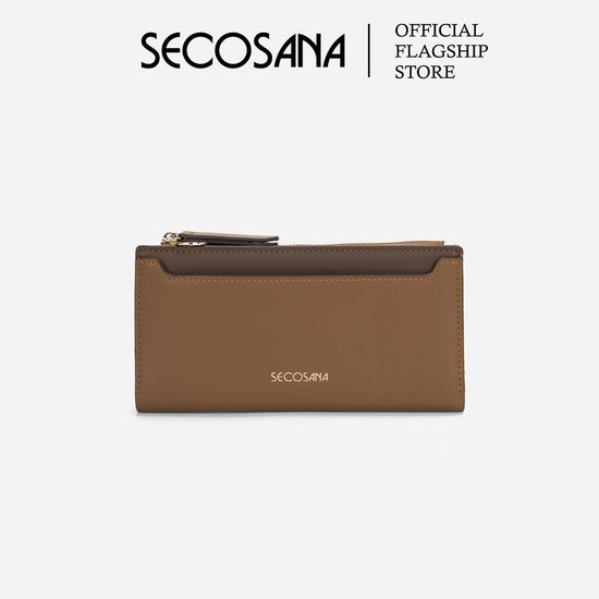 SECOSANA Arishka Plain Bifold Long Wallet