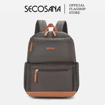 SECOSANA Bellarose Plain Simple Casual Laptop Backpack