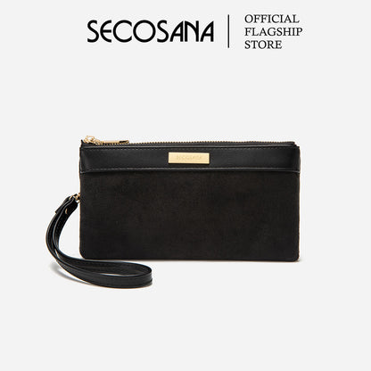 SECOSANA® Icarri Suede Wristlet Long Wallet with Box