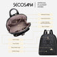 SECOSANA Ciennie Plain Simple Quilted Backpack