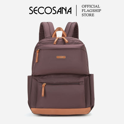 SECOSANA Bellarose Plain Simple Casual Laptop Backpack