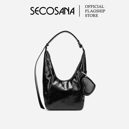 SECOSANA® Filiss Elegant Plain Multipurpose Shoulder Bag 2-in-1 Collection