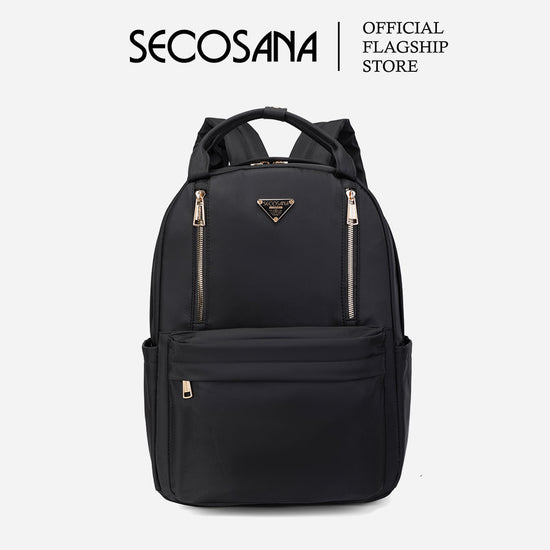SECOSANA Crizel Plain Simple Casual Laptop Backpack