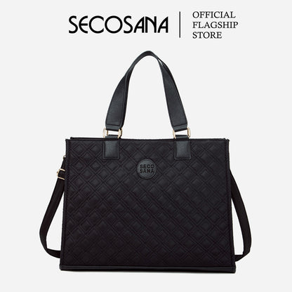 SECOSANA Opal Quilted Laptop Shoulder Bag