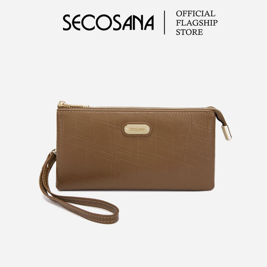 SECOSANA Azilla Plain Long Wristlet Wallet
