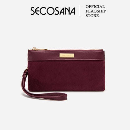 SECOSANA® Icarri Suede Wristlet Long Wallet with Box