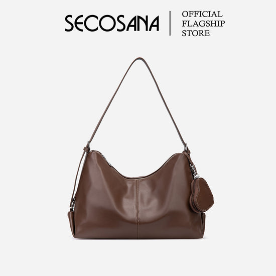 SECOSANA® Filiza Elegant Plain Multipurpose Shoulder Bag 2-in-1 Collection