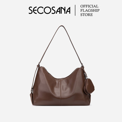 SECOSANA® Filiza Elegant Plain Multipurpose Shoulder Bag 2-in-1 Collection