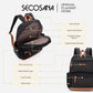 SECOSANA Bellarose Plain Simple Casual Laptop Backpack