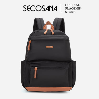 SECOSANA Bellarose Plain Simple Casual Laptop Backpack