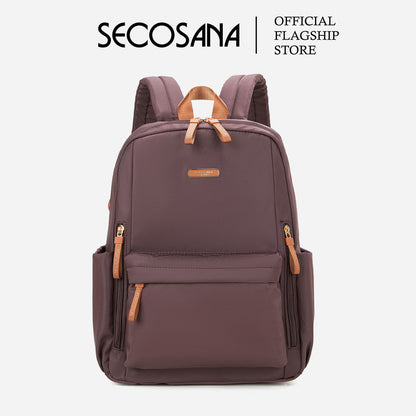 SECOSANA Bellina Plain Simple Casual Laptop Backpack