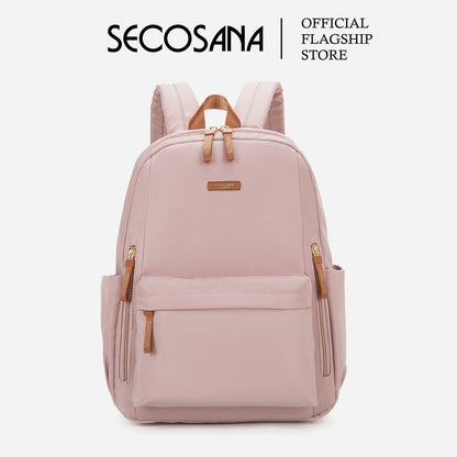 SECOSANA Bellina Plain Simple Casual Laptop Backpack