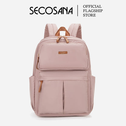SECOSANA Belladona Plain Simple Casual Laptop Backpack