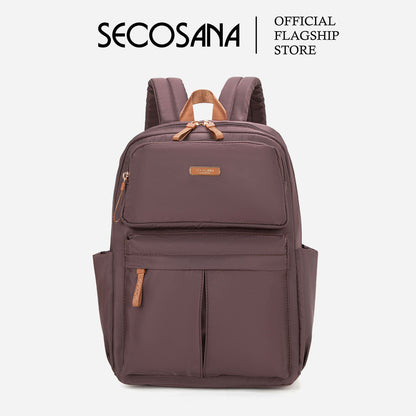 SECOSANA Belladona Plain Simple Casual Laptop Backpack