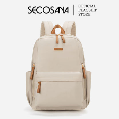 SECOSANA Bellina Plain Simple Casual Laptop Backpack