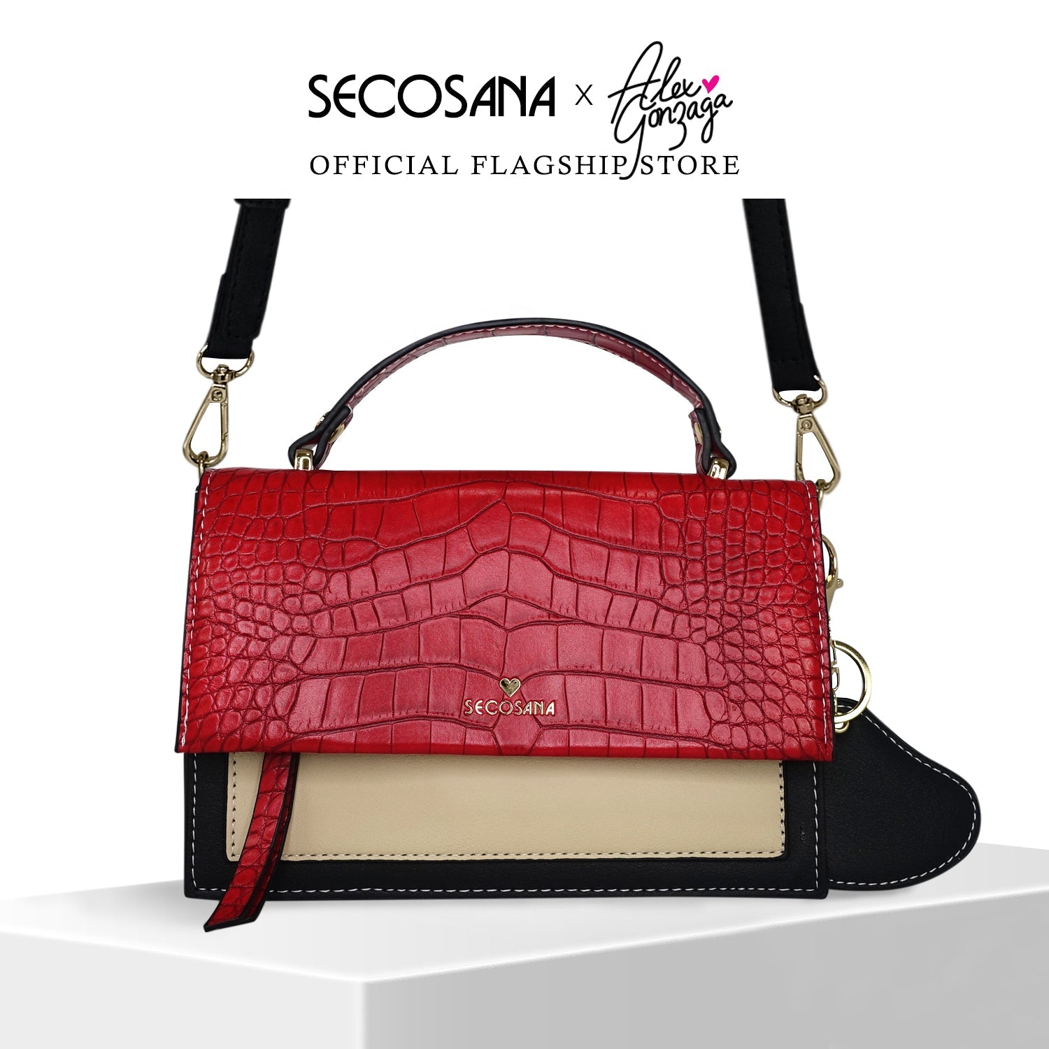 Secosana Red Shoulder Bag, Women's Fashion, Bags & Wallets